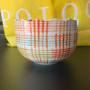 Anthro Ginny gingham pot- small